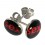 Ohrringe 925 Sterlingsilber Logo Sex Rot / Schwarz