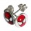 Ohrringe 925 Sterlingsilber Logo Spiderman Rot / Wei&szlig;