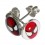 Red/White Spiderman Logo 925 Sterling Silver Earrings Ear Pair Studs