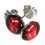 Red/Black The Rolling Stones Logo 925 Sterling Silver Earrings Ear Pair Studs
