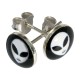 White/Black Alien Logo 925 Sterling Silver Earrings Ear Pair Studs