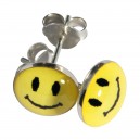 Ohrringe 925 Sterlingsilber Logo Smiley Gelb