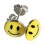 Yellow Smiley Logo 925 Sterling Silver Earrings Ear Pair Studs