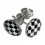 Ohrringe 925 Sterlingsilber Logo Schachbrett Schwarz & Wei&szlig;