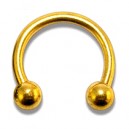 Gold Anodized Circular Barbell w/ Balls