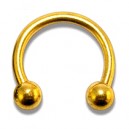 Hufeisen-Piercing Eloxiert Golden Kugeln