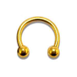 Hufeisen-Piercing Eloxiert Golden Kugeln