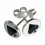 Ohrringe 925 Sterlingsilber Logo Pik Spade Schwarz & Wei&szlig;
