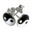 Ohrringe 925 Sterlingsilber Logo Yin-Yang Schwarz & Wei&szlig;