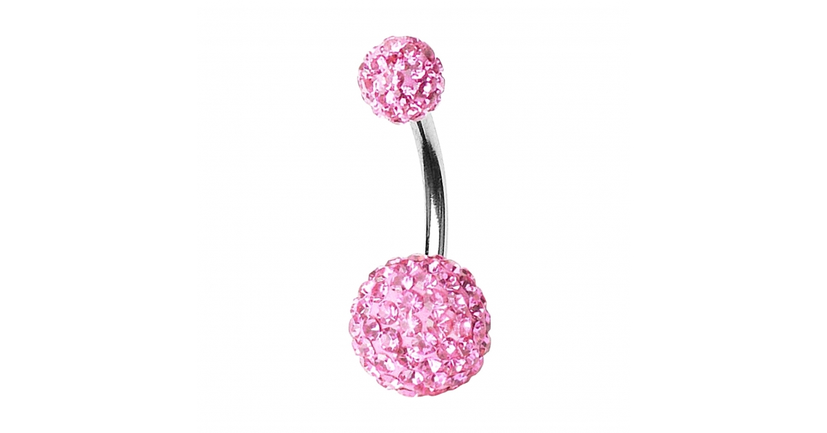 Ombligo piercing pendientes ohrschnuck pedrería bola bolas de cristal rosa epoxyd