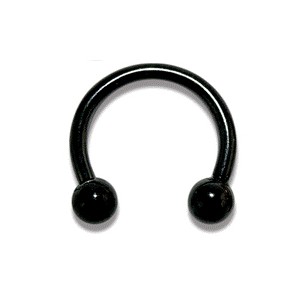 Hufeisen-Piercing Blackline Eloxiert Schwarz Kugeln