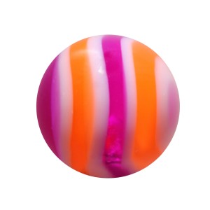 Boule Piercing Acrylique Bonbon Violet / Orange
