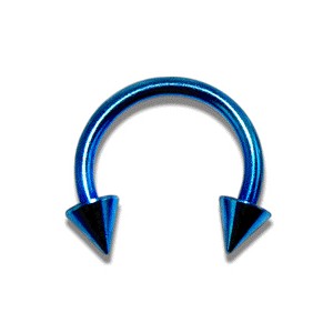 Hufeisen-Piercing Eloxiert Blau Spitzen