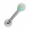 Helix- / Tragus-Schmuck Piercing Chirurgenstahl 316L Opal Kugel Wei&szlig;