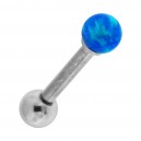 Joya Tragus / Hélix Piercing Acero Quirúrgico 316L Ópalo Bola Azul