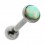 Helix- / Tragus-Schmuck Piercing Chirurgenstahl 316L Opal Flach Wei&szlig;
