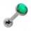 Helix- / Tragus-Schmuck Piercing Chirurgenstahl 316L Opal Flach Gr&uuml;n