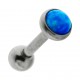 Helix- / Tragus-Schmuck Piercing Chirurgenstahl 316L Opal Flach Blau