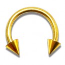 Hufeisen-Piercing Eloxiert Golden Spitzen
