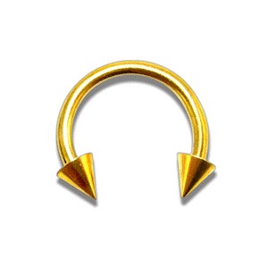 Hufeisen-Piercing Eloxiert Golden Spitzen