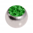 Only Piercing Replacement Ball w/ Dark Green Strass Crystals