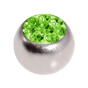 Only Piercing Replacement Ball w/ Light Green Strass Crystals