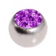 Einzelne Piercing-Kugel Kristall Strass Lila