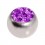 Einzelne Piercing-Kugel Kristall Strass Lila