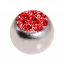 Einzelne Piercing-Kugel Kristall Strass Rot