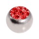 Einzelne Piercing-Kugel Kristall Strass Rot