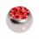 Einzelne Piercing-Kugel Kristall Strass Rot