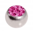 Only Piercing Replacement Ball w/ Pink Strass Crystals