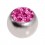 Einzelne Piercing-Kugel Kristall Strass Rosa