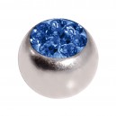 Einzelne Piercing-Kugel Kristall Strass Dunkelblau