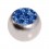 Einzelne Piercing-Kugel Kristall Strass Dunkelblau