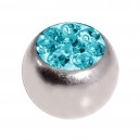 Boule Seule Cristal Strass Turquoise