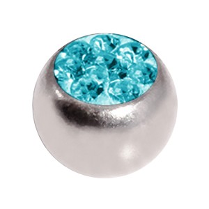 Einzelne Piercing-Kugel Kristall Strass Türkis