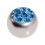 Einzelne Piercing-Kugel Kristall Strass Hellblau
