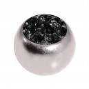 Einzelne Piercing-Kugel Kristall Strass Schwarz