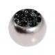 Einzelne Piercing-Kugel Kristall Strass Schwarz