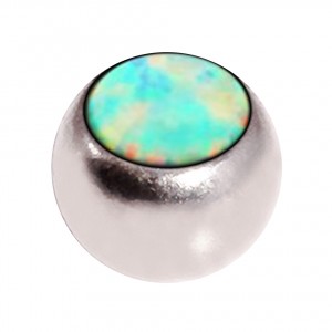 Einzelne Piercing-Kugel Synthetischen Opal Weiß