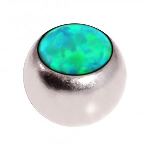 Einzelne Piercing-Kugel Synthetischen Opal Gr&uuml;n