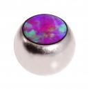Einzelne Piercing-Kugel Synthetischen Opal Rot