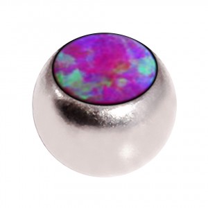 Boule de Piercing Opale Synthétique Rouge Seule