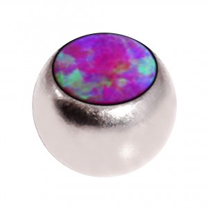 Einzelne Piercing-Kugel Synthetischen Opal Rot