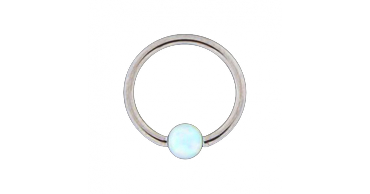 Tata Gisèle Piercing Oreille Acier Chirurgical 316L Opale - Balle Argentée Push In - Différentes Tailles Et Couleurs