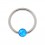 Piercing Ring Lippe / Ohr BCR Stahl 316L mit Synthetischen Opal Blau