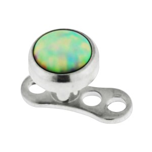Opale Synthétique Blanche pour Piercing Microdermal