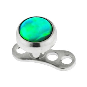 Green Synthetic Opal Top for Microdermal Piercing