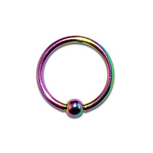 Piercing Labret / Conch Ring Eloxiert Mehrfarbig BCR Klemmring